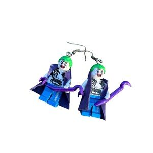 LEGO Joker Minifigure W/ Cape & Cane DC Comics Suicide Squad Dangle Earrings 🃏